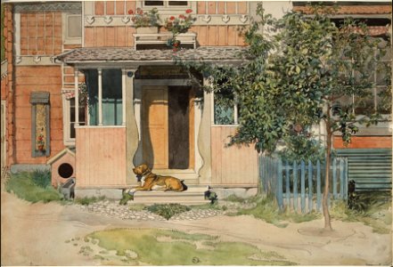 The Veranda. From A Home (26 watercolours) (Carl Larsson) - Nationalmuseum - 24203