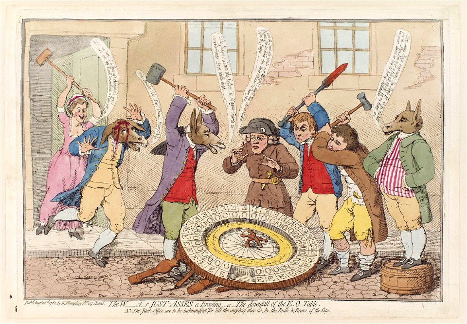 The W(estminster) just-asses a braying - or - the downfall of the E. O. table by James Gillray