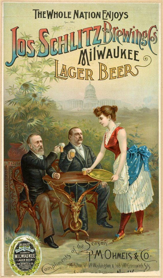 The whole nation enjoys Jos Schlitz Brewing Cos' Milwaukee lager beer LCCN2013646600