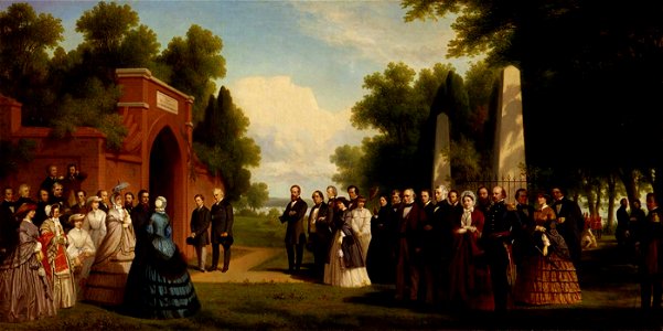 Thomas P. Rossiter - Visit of the Prince of Wales, President Buchanan, and Dignitaries to the Tomb of Washington at Mount Vernon, October 1860 - 1906.9.18 - Smithsonian American Art Museum