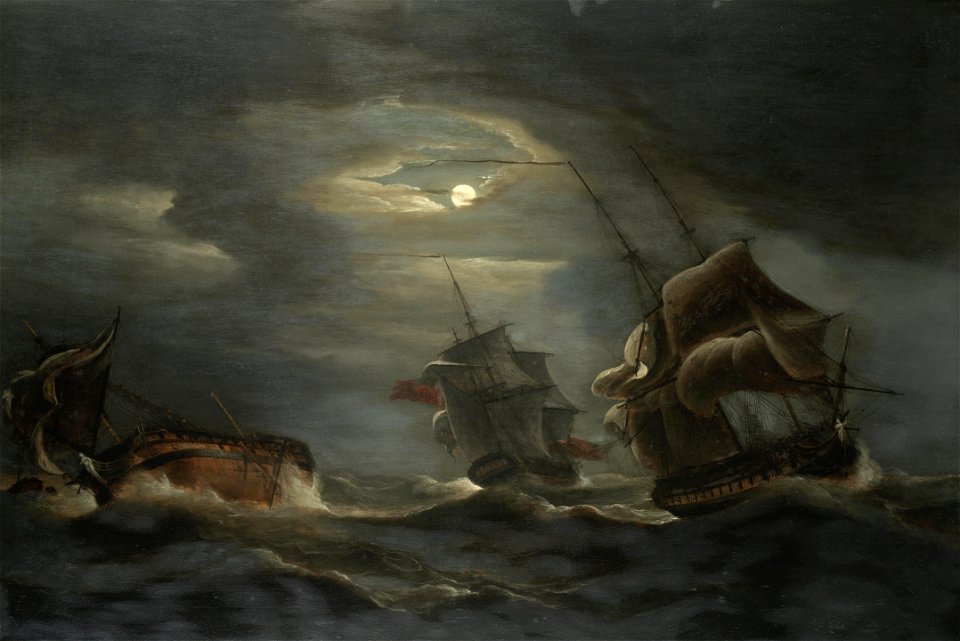Thomas Luny - The wreck of the Droits de L'Homme after the Action of 13th January