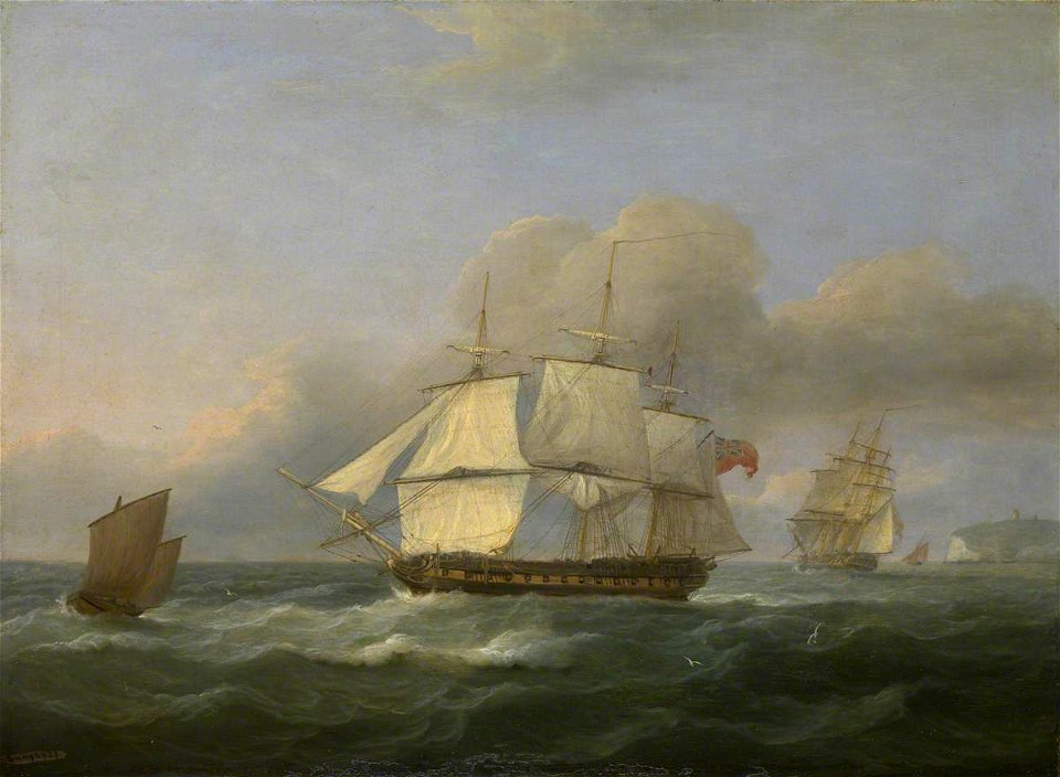 Thomas Luny (1759-1837) - The East Indiaman 'Good Hope' and Other Vessels - BHC3375 - Royal Museums Greenwich