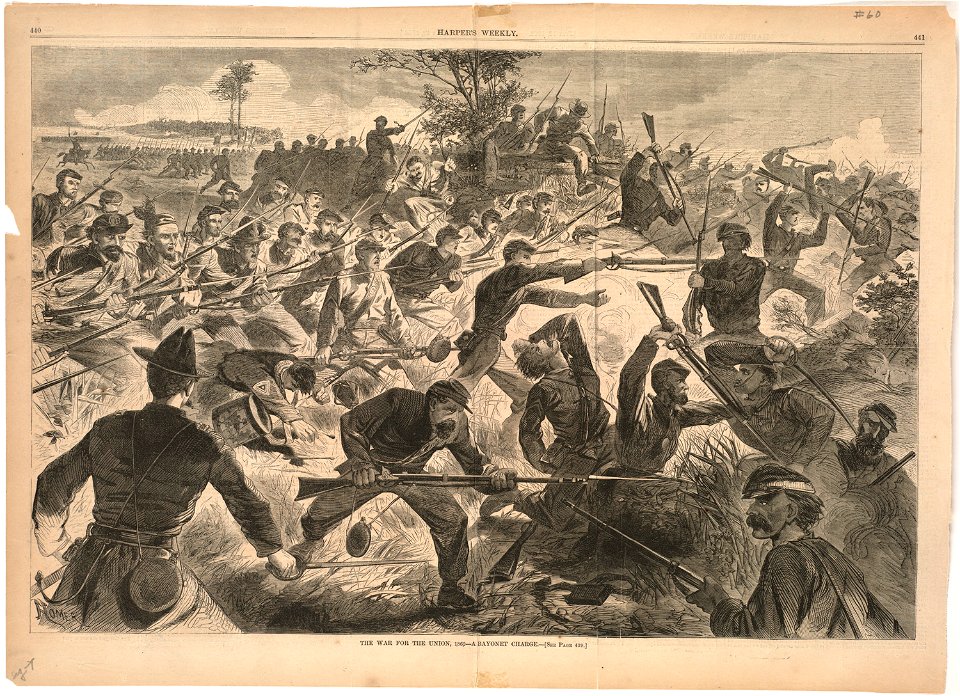 The War for the Union, 1862 -- A bayonet charge (Boston Public Library)