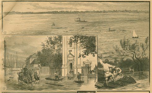 Wylew Wisły w Warszawie i w okolicy Rys. J. Konopacki 1 Z Saskiej Kępy (76617)