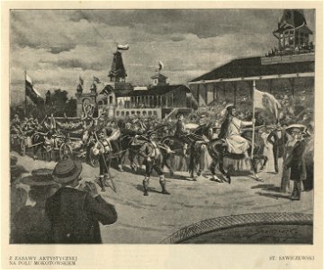Z zabawy artystycznej na Polu Mokotowskiem na rzecz kasy pożyczkowej artystów teatrów warszawskich (62827)