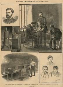 Z pracowni bakteriologicznej dra O. Bujwida - Szczepienie ; Aparat do sterylizowania ; Króliki szczepione ; Pacjenci (59113)