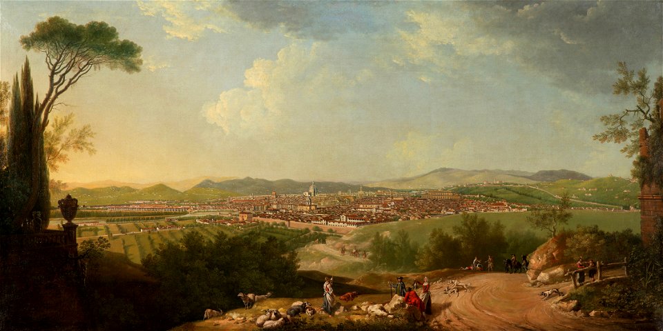 Thomas Patch (c. 1725-82) - A distant view of Florence - RCIN 403526 - Royal Collection
