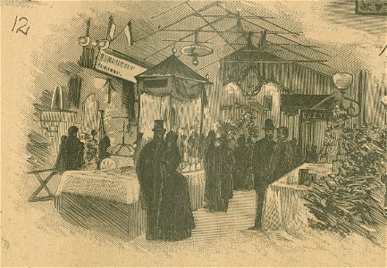Wystawa gospodarczo-spożywcza w Warszawie 12 Sala I od strony bufetu Rysował W. Podkowiński (76796)