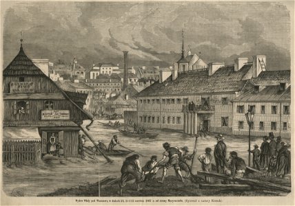 Wylew Wisły pod Warszawą w dniach 13,14 i 15 czerwca 1867 r. od strony Mariensztatu (58581)