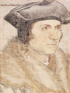 Thomas More, portrait study by Hans Holbein the Younger. Free illustration for personal and commercial use.