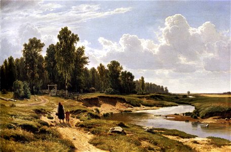 Речка Лиговка в Константиновке, близ Петербурга (Шишкин)