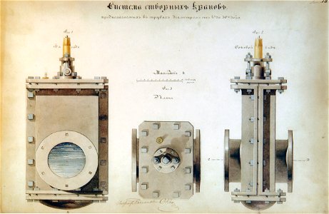 Проект Санкт-Петербургских водопроводов. 1858 г. Система створных кранов