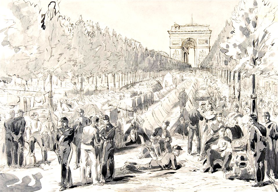 Troops Encamped on the Champs Elysées, 1870 edit