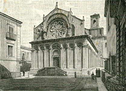 Troja facciata della cattedrale xilografia