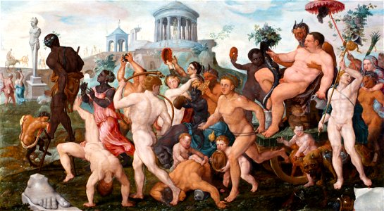 Triumphal procession of Bacchus, by Maerten van Heemskerck. Free illustration for personal and commercial use.