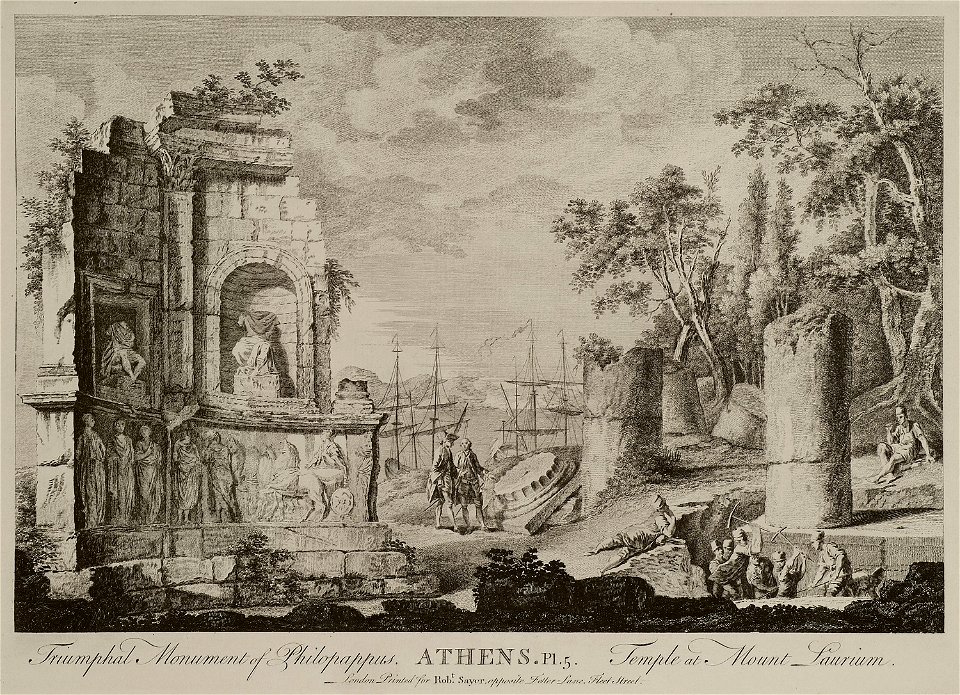 Triumphal monument of Philopappus Athens Temple at Mount Laurium - Sayer Robert - 1759