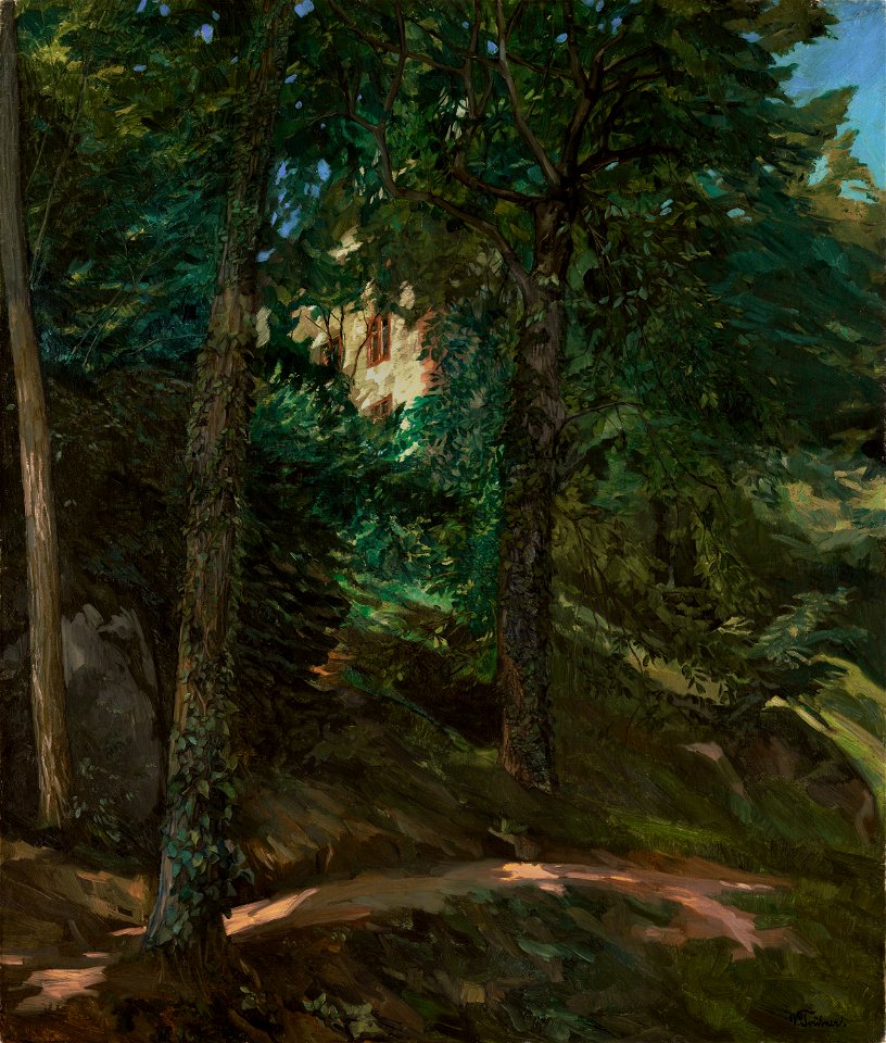 Wilhelm Trübner - Schlosspark in Lichtenberg im Odenwald (1900)