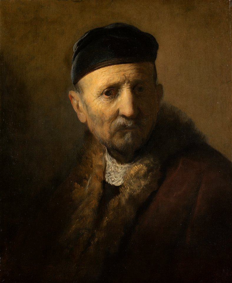 Tronie van een oude man, Rembrandt van Rijn, c. 1630, Mauritshuis, The Hague