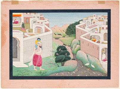 Unknown (Indian) - Baby Krishna Carried on Shoulder of Nanda - 70.725 - Detroit Institute of Arts