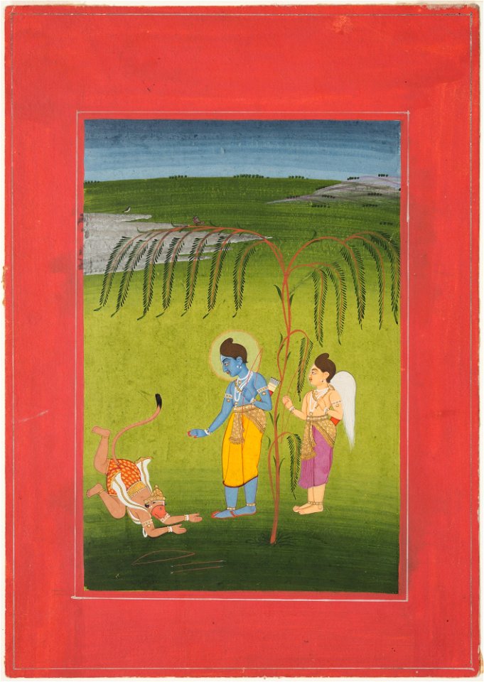Unknown (Indian) - Rama Receiving Obeisance from Hanuman - 71.325.A - Detroit Institute of Arts