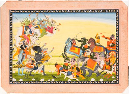 Unknown (Indian) - Goddesses and Demons Approaching Combat - 69.425 - Detroit Institute of Arts