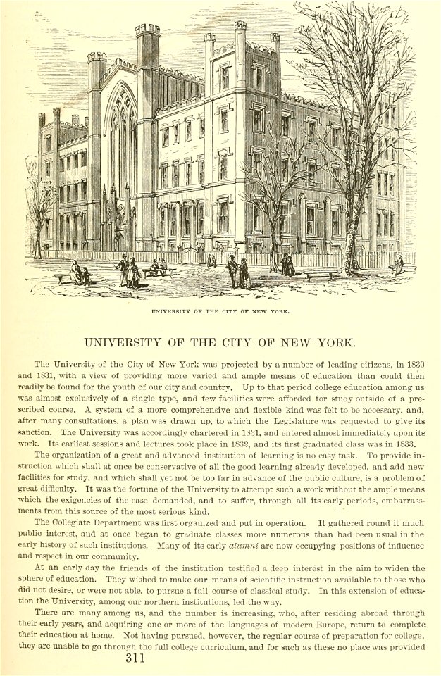 University of the City of New York, Valentine's Manual