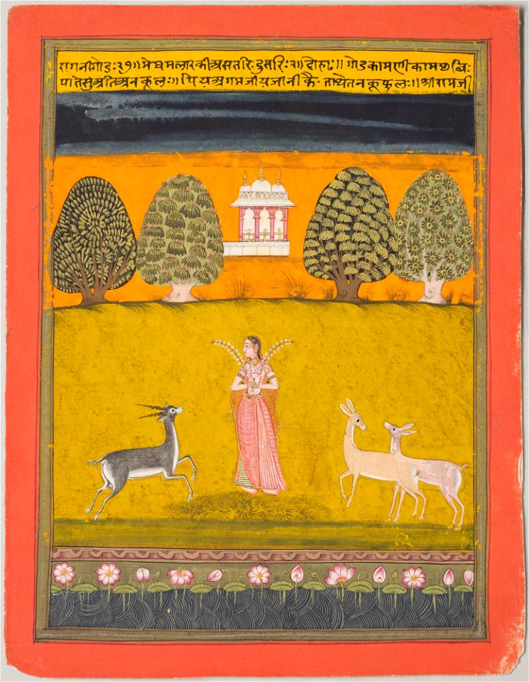 Unknown (Indian) - Girl with Three Deer, Todi Ragini - 69.414.A - Detroit Institute of Arts