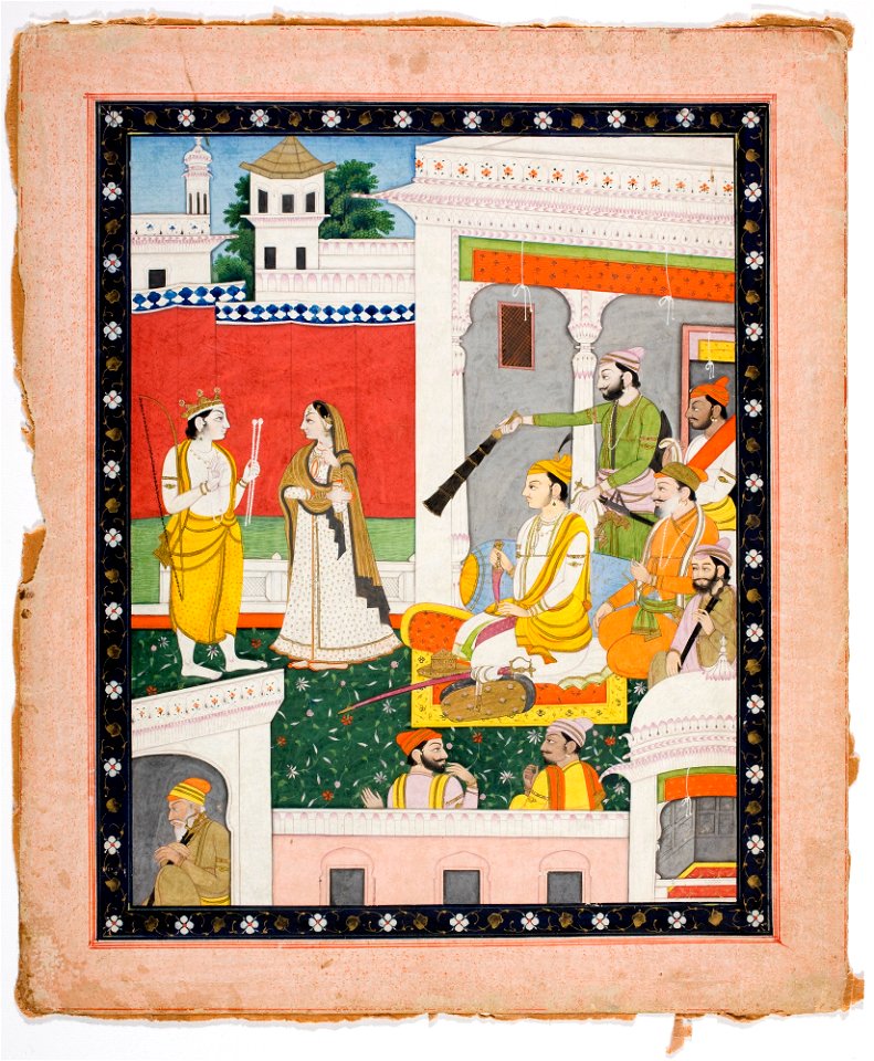 Unknown (Indian) - Court Scene with Various Princes and a Lady - F69.108.A - Detroit Institute of Arts