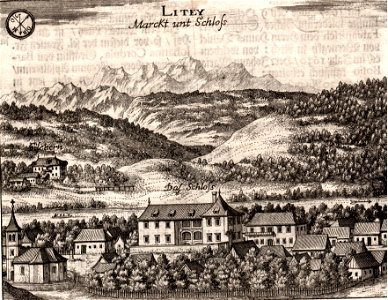 Valvasor - Dvorec in mesto Litija (1689)