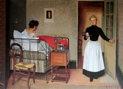 Vallotton Die Kranke 1892. Free illustration for personal and commercial use.