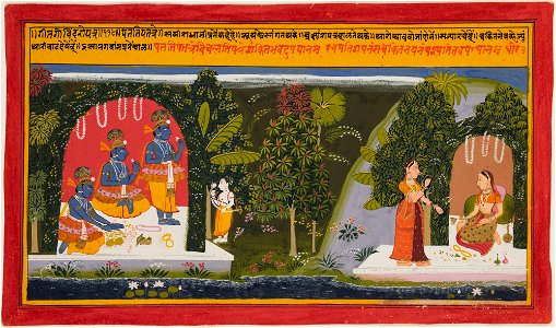 Unknown (Indian) - Krishna Prepares for Radha's Visit (page from the Gita Govinda) - 71.317.A - Detroit Institute of Arts