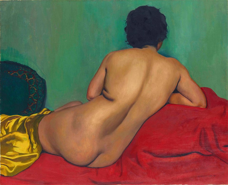 Vallotton - Nu de dos sur un canapé rouge, 1925, 5745948