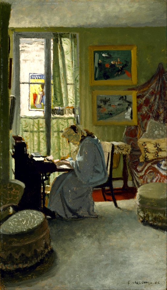 Félix Emile-Jean Vallotton - Woman Writing in an Interior - Google Art Project