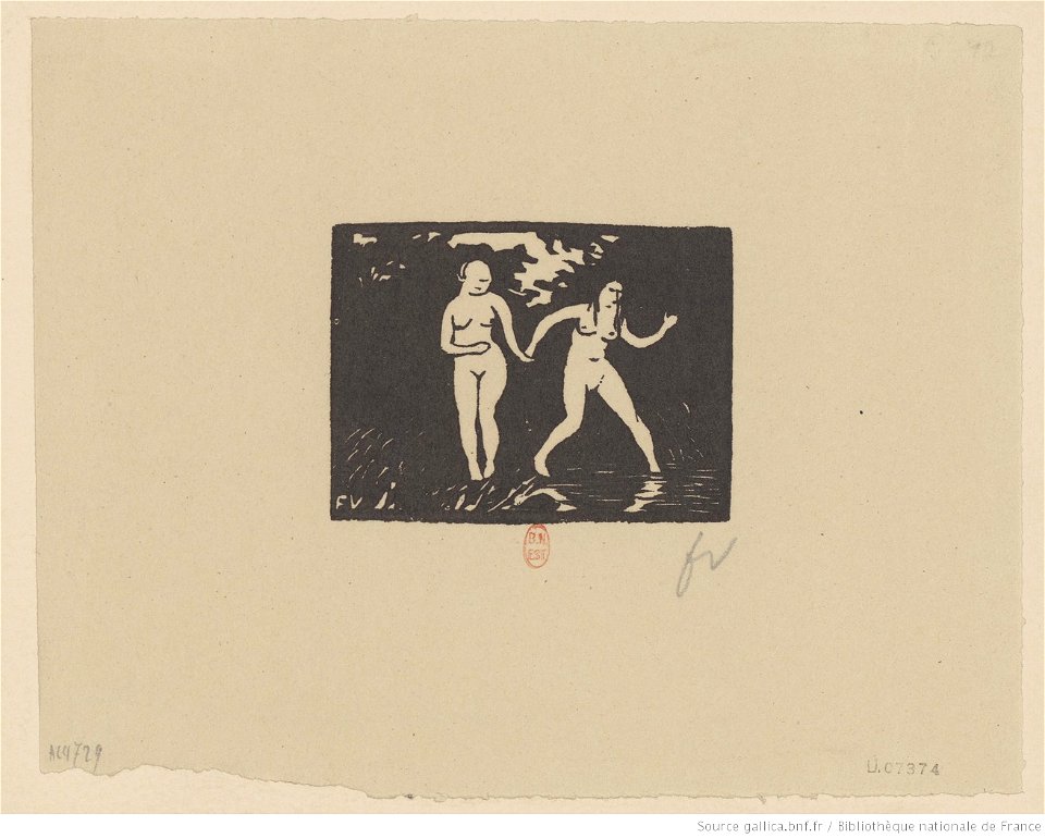 Vallotton - L'entrée dans l'eau Les petites baigneuses. II, btv1b69516723