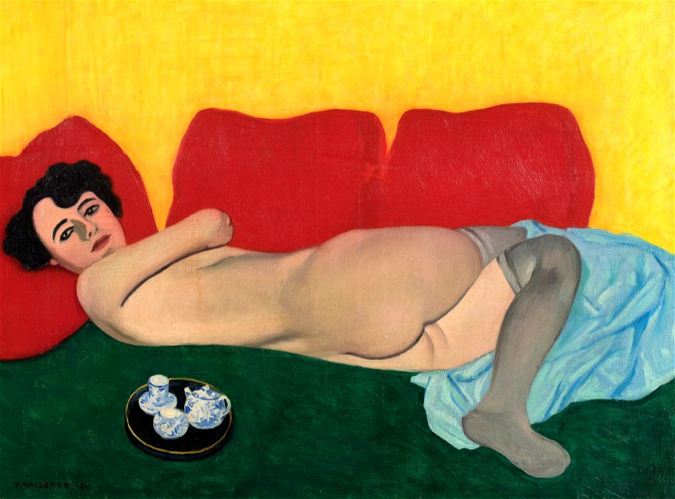 Vallotton - Les trois coussins rouges, 1924, 383