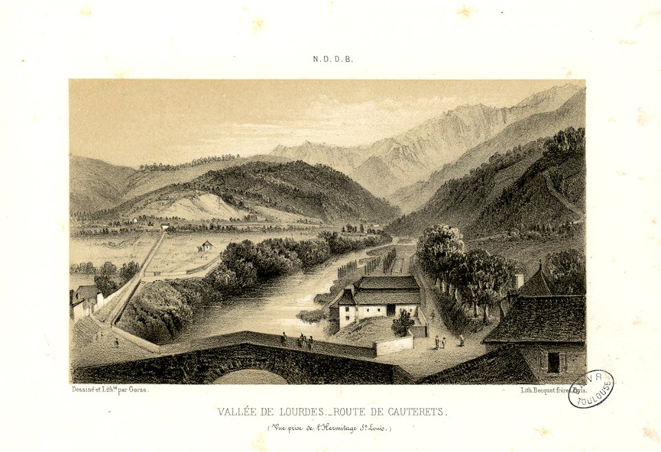 Vallée de Lourdes - Route de Cauterets (Vue prise de l'Hermitage St Louis) - Fonds Ancely - B315556101 A GORSE 12 042