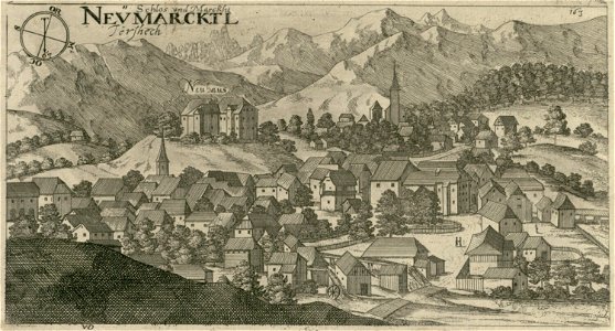 Valvasor - Tržič z gradom Neuhaus