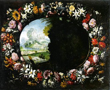 Van der ahmen y León - Landschaft mit Girlande Hood