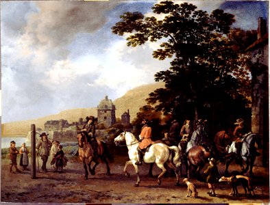 Van Calraet, Abraham - A Riding School in the Open Air - Google Art Project