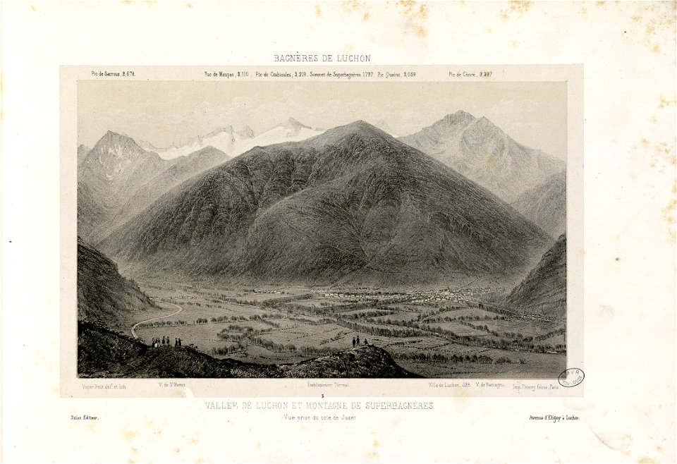 Vallée de Luchon et montagne de Superbagnères - Vue prise du côté de Juset - Fonds Ancely - B315556101 A PETIT 1 005