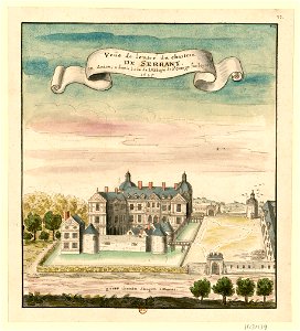 Veüe de l entré du chasteau de Serrant. en Aniou; a demi lieüe de lAbbaye de St George sur loyre, 1695, dessin de Louis Boudan – Gallica 2007