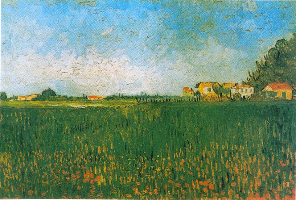 Van Gogh - Bauernhäuser in einem Weizenfeld bei Arles