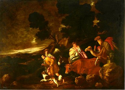 Viaje de Tobías y Sara, de Pedro de Orrente (Museo del Prado). Free illustration for personal and commercial use.
