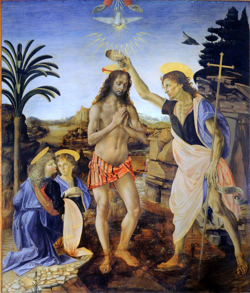 Verrocchio, Leonardo da Vinci - Battesimo di Cristo
