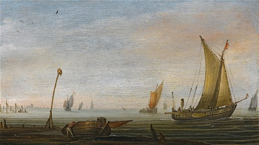 Abraham de Verwer Small vessels on the Zuider Zee
