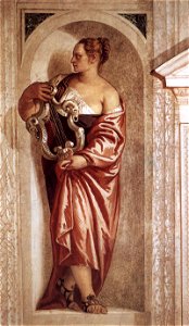 Veronese, Paolo - Muse with Lyre - 1560-61. Free illustration for personal and commercial use.