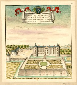 Veüe du Chasteau de Serrant. en Aniou; a quatre lieües D'Angers appartenant à Mr le comte de Céran, dessin de Louis Boudan – Gallica 2007