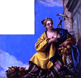 Veronese - Palazzo Ducale (Sala del Collegio) - Allegories of the Virtues - Prosperity with a Cornucopia, circa 1575-1582