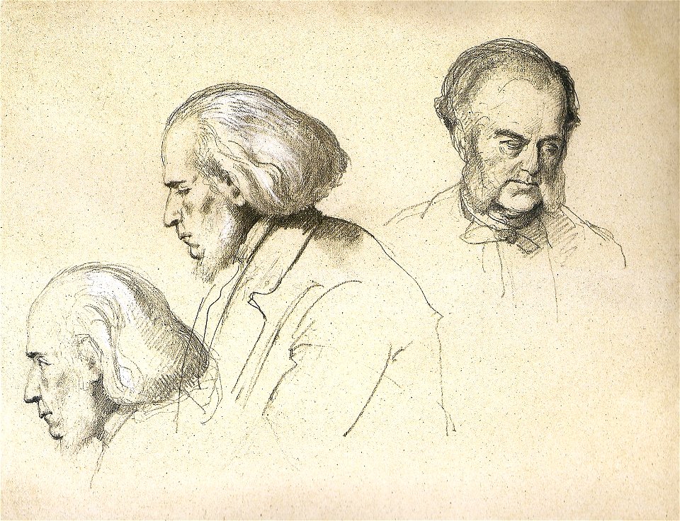 Victor Meirelles - Estudo dos retratos do Visconde de Abaeté e do secretário Almeida e Albuquerque para o Juramento da Princesa Isabel