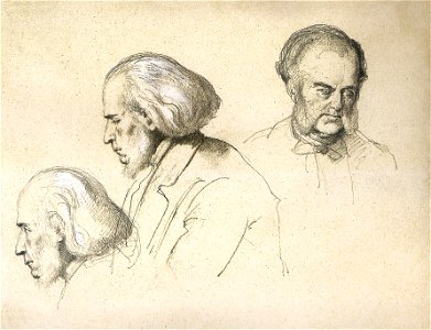 Victor Meirelles - Estudo dos retratos do Visconde de Abaeté e do secretário Almeida e Albuquerque para o Juramento da Princesa Isabel